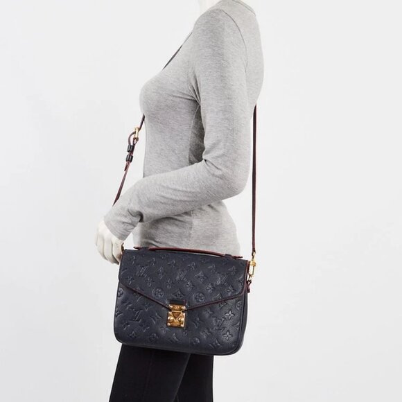 Louis Vuitton Marine Rouge Monogram Empreinte Leather Pochette Metis Bag - Picture 2 of 12